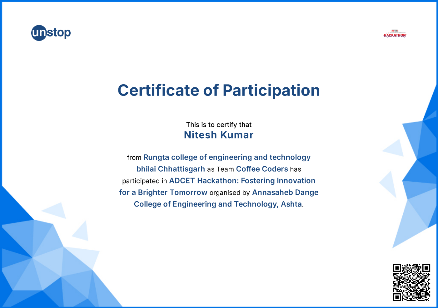 ADCET Hackathon Fostering Innovation for a Brighter Tomorrow
